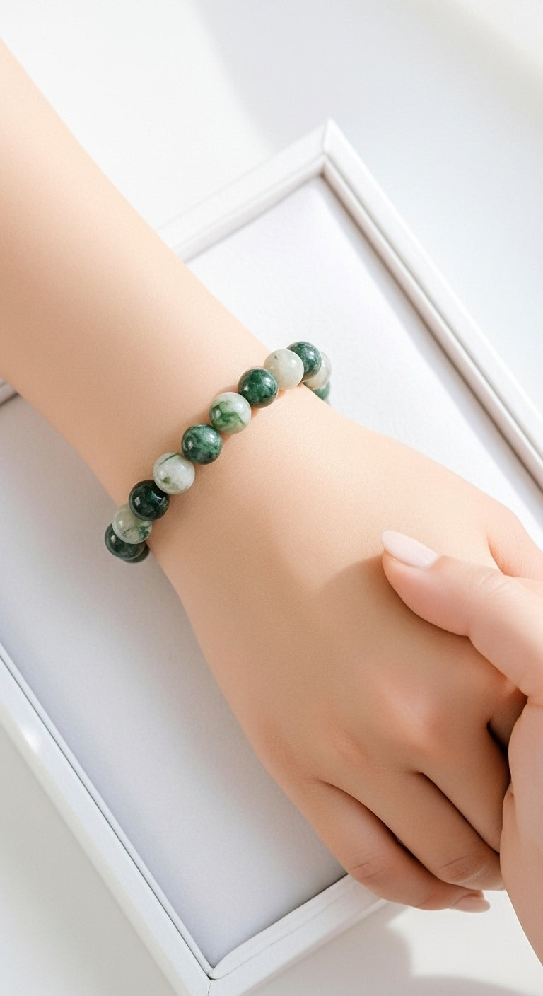 Bracelet en Agate mousse